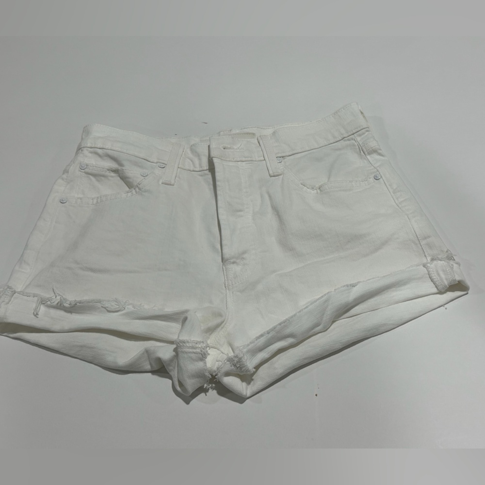 MOTHER Women’s The Scrapper Cut Off Short Totally Innocent White - EUC